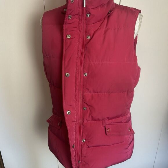 TALBOTS Puffer Down Vest Jacket Women's Sz Small Fuschia Pink Quilted Warm - Picture 7 of 10